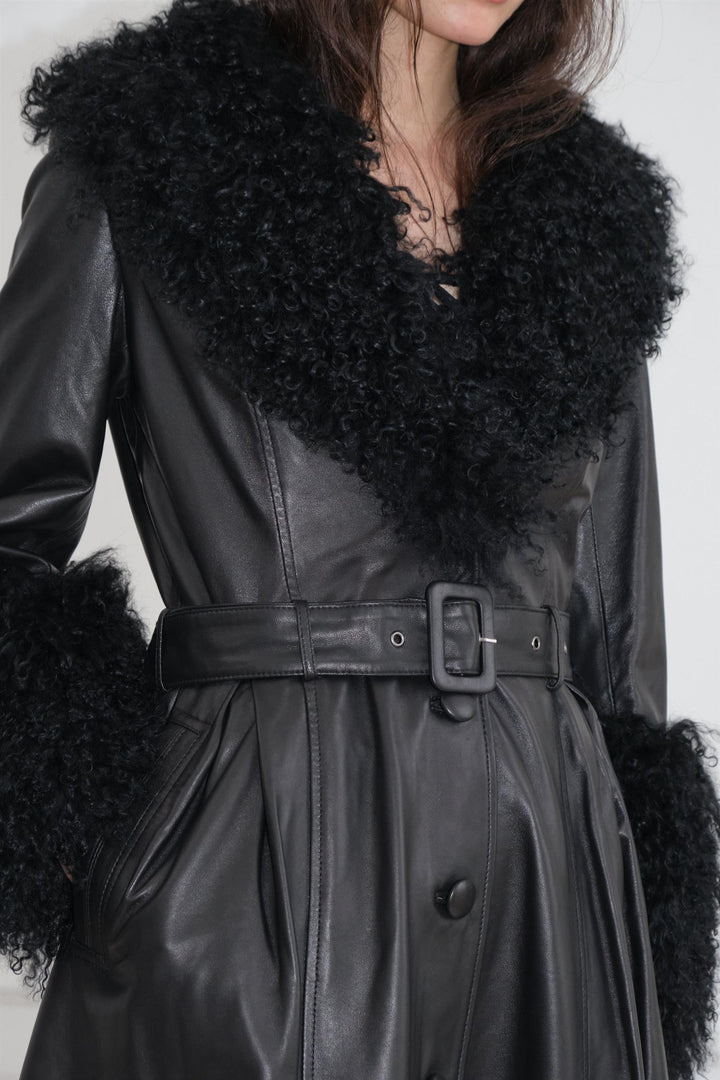 Foxy Shearling Coat Black