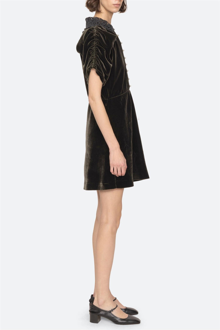 Norabelle Short Sleeve Mini Dress Olive