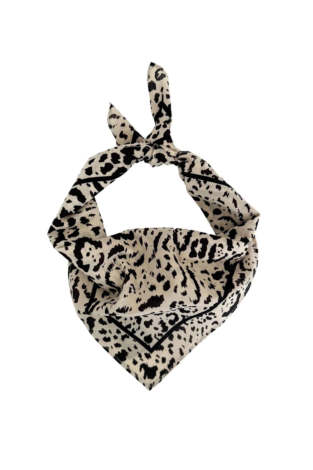 Cotton Leo Scarf 55 cm. Sand&Black