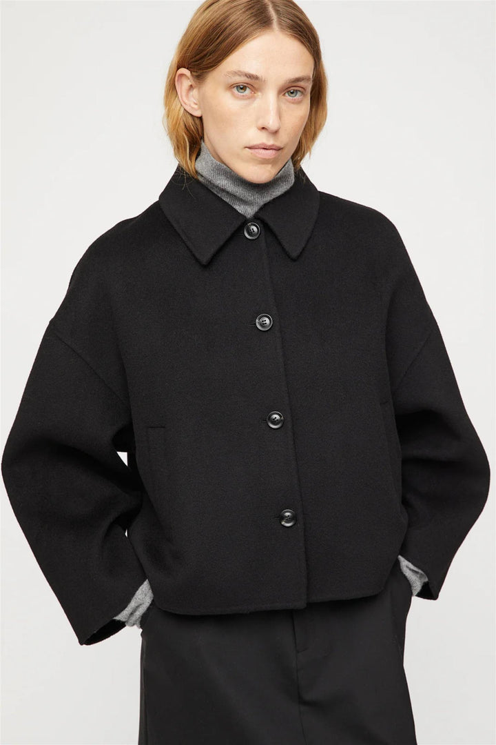 Cropped Double Jacket Jet Black