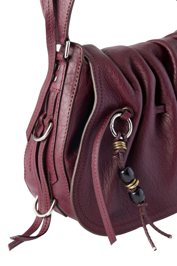 Bolton Leather Shoulder Bag Burgundy