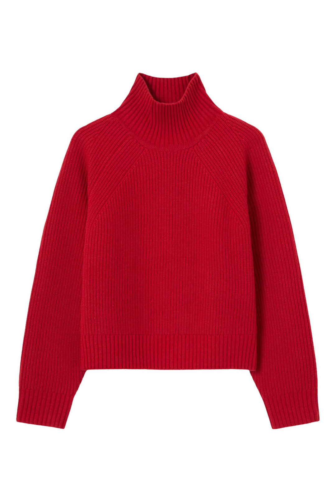 Cropped Rib Turtleneck Candy Cane