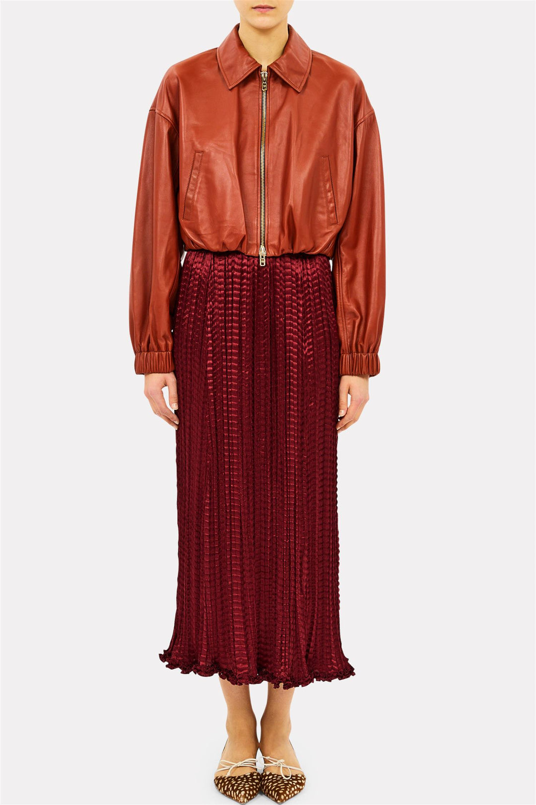 Lira Pleated Skirt Garnet
