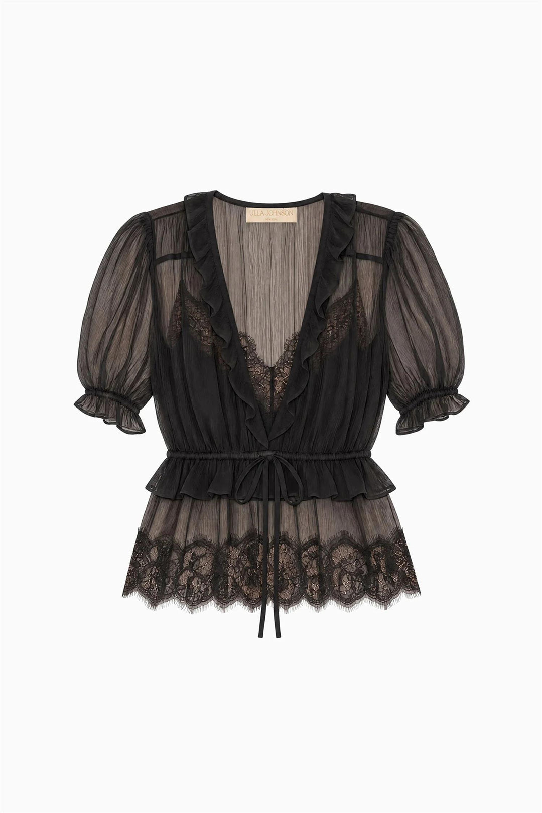 Selene Puff Sleeve Top Noir