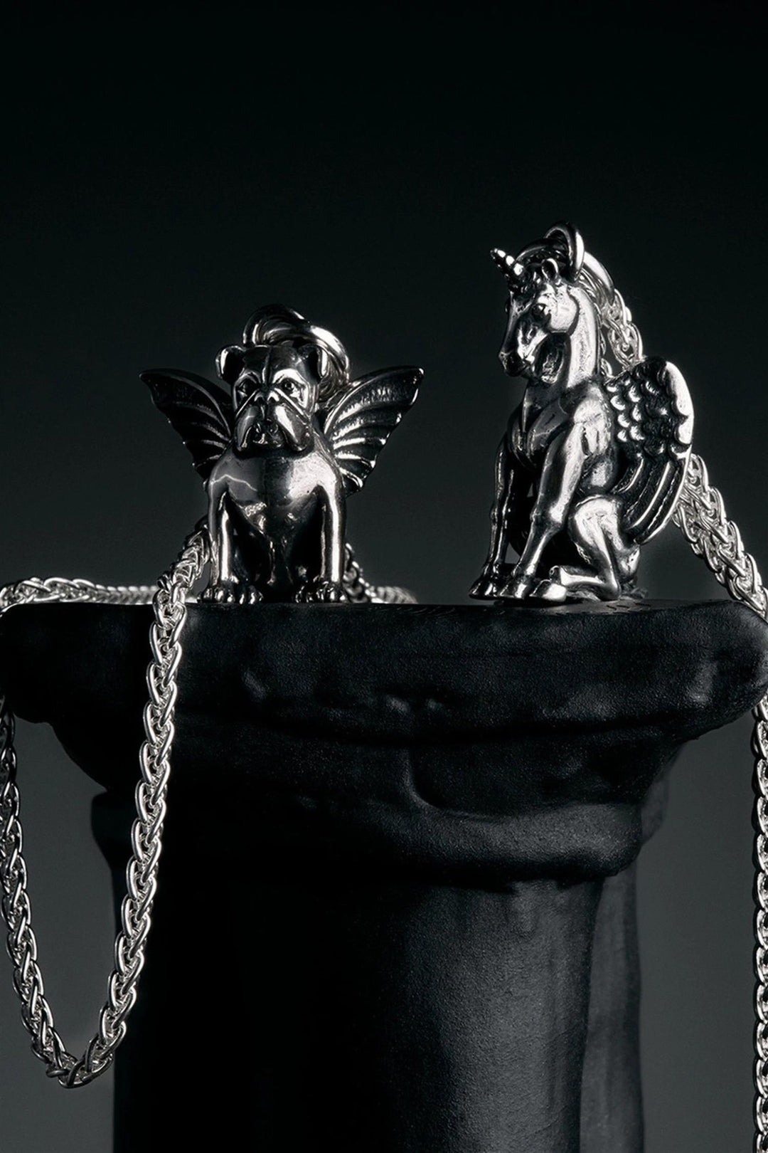 The Faithful Guardian Necklace - Oxidized Silver