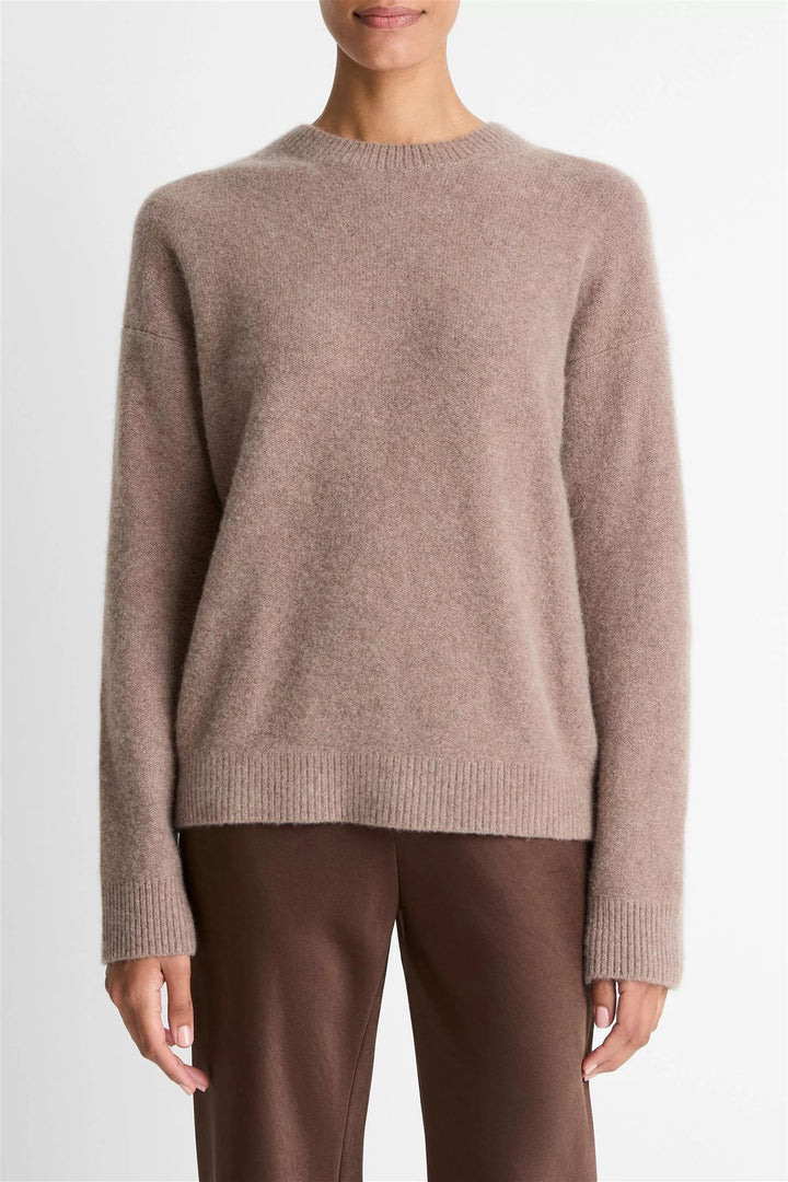 Boiled Cashmere Crew Heather Doe