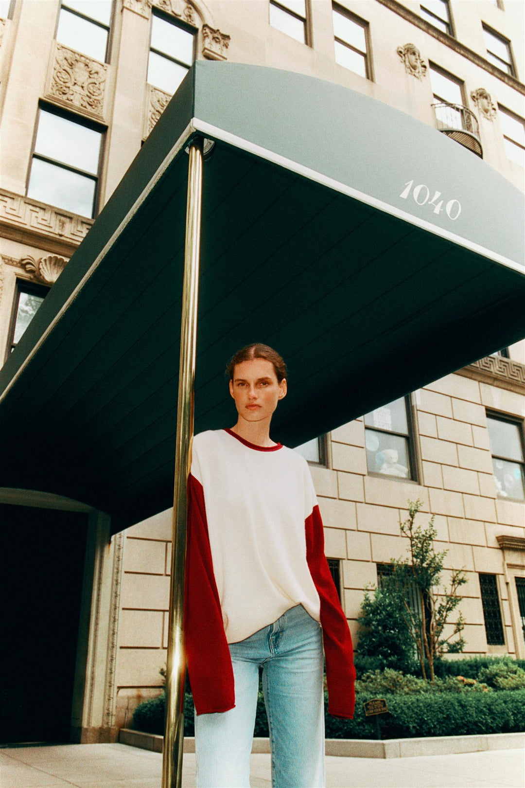 Baseball Oversized Crew Cream/Carmine