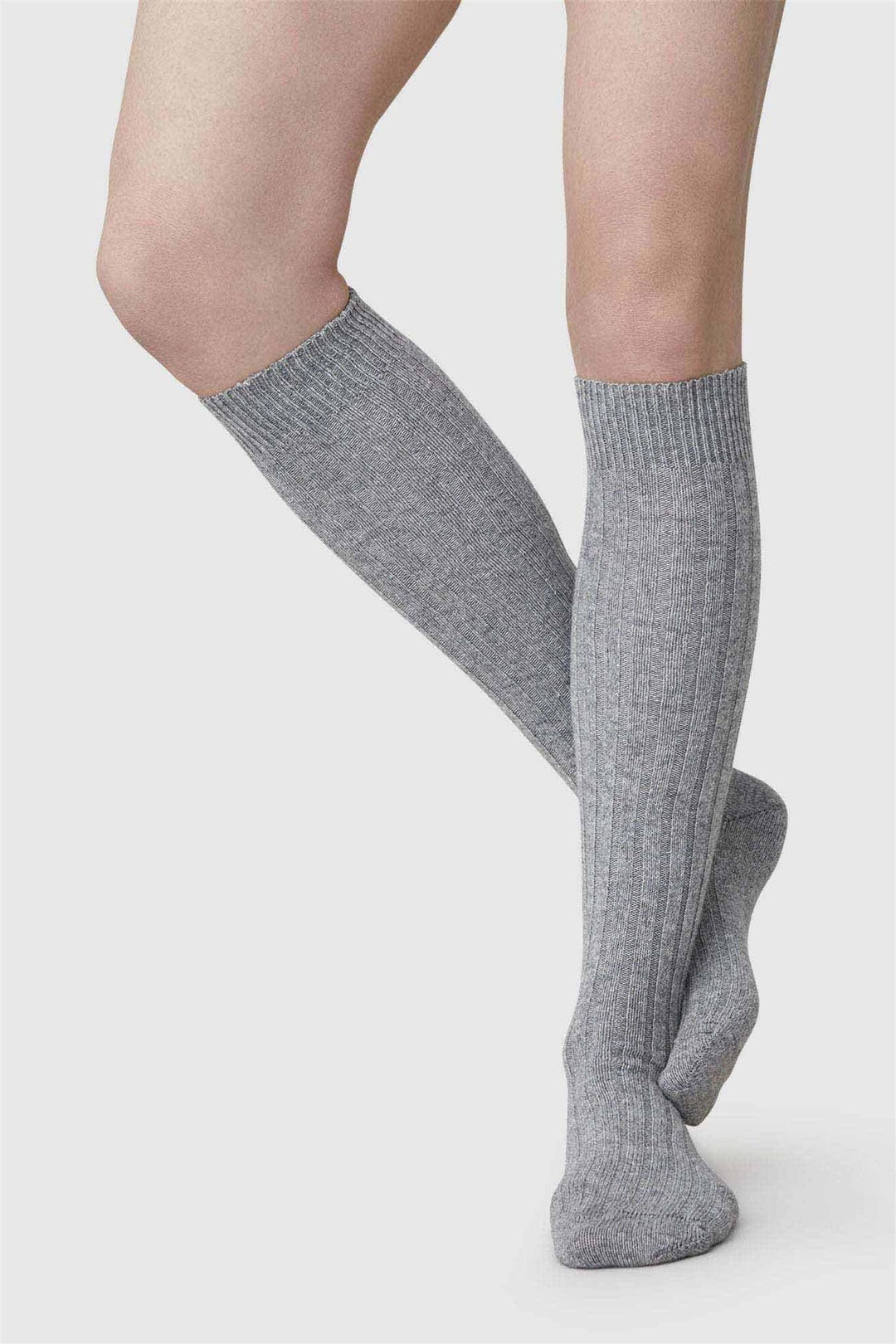 Bodil Chunky Knee-Highs Grey