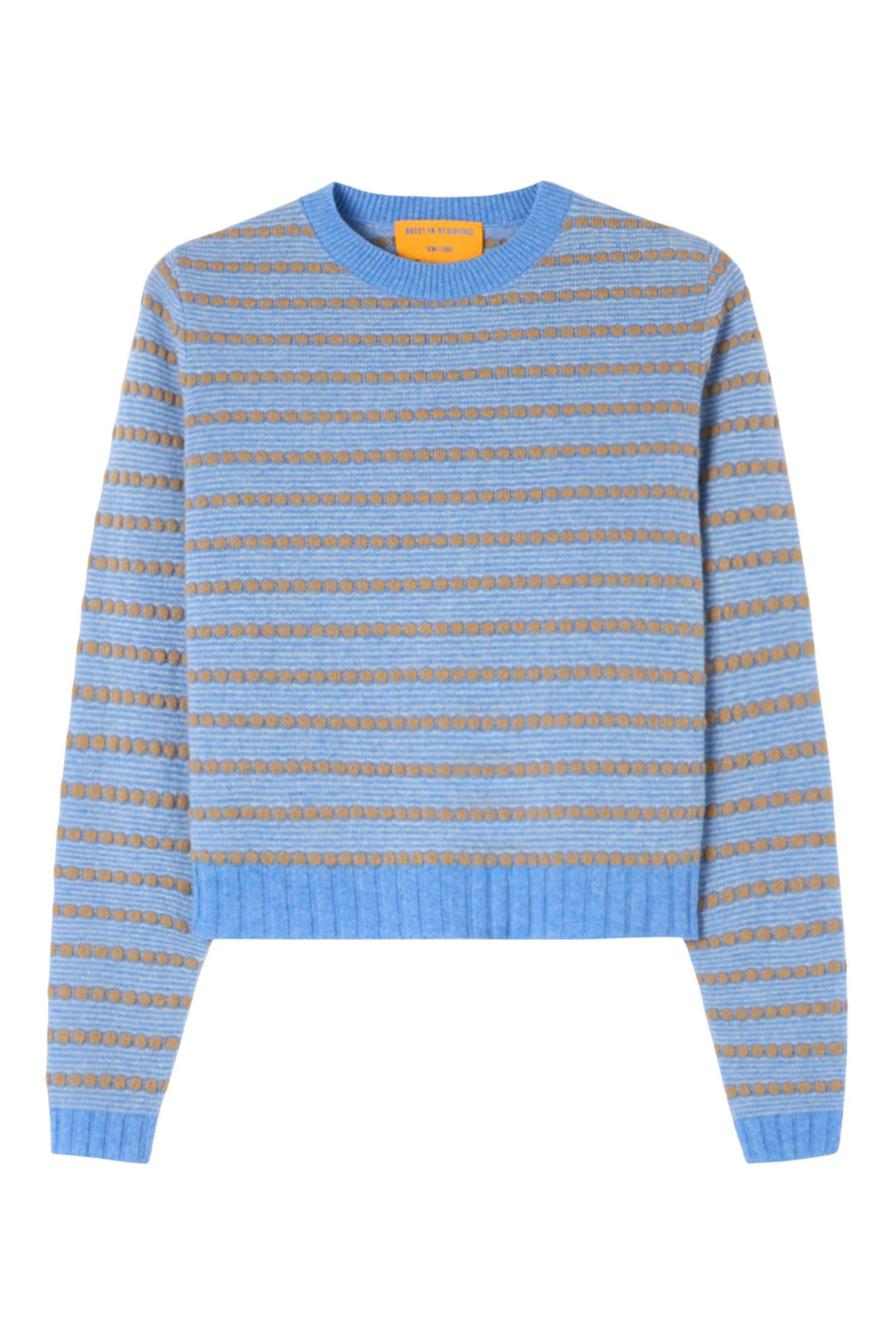 Pebble Stripe Shrunken Crew Delft Blue Combo