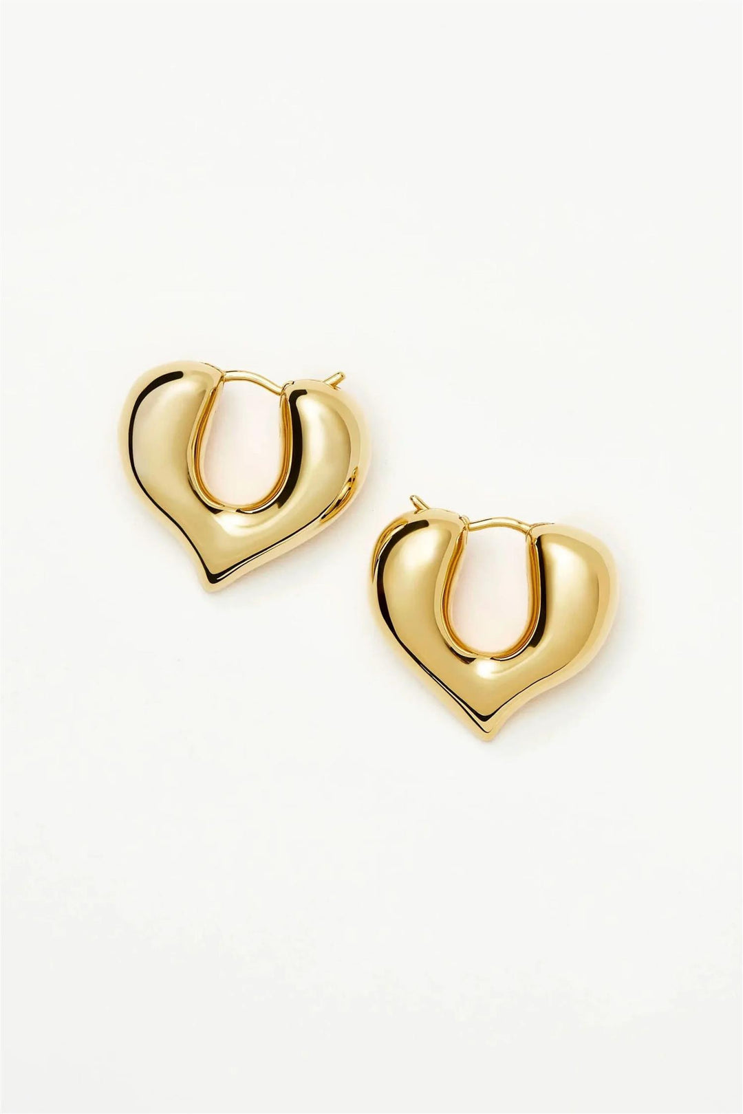 Molten Heart Medium Hoop Earrings Gold