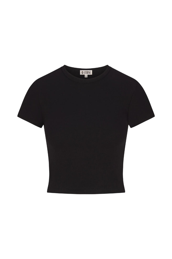 Butter Rib Short Sleeve Baby Tee Black