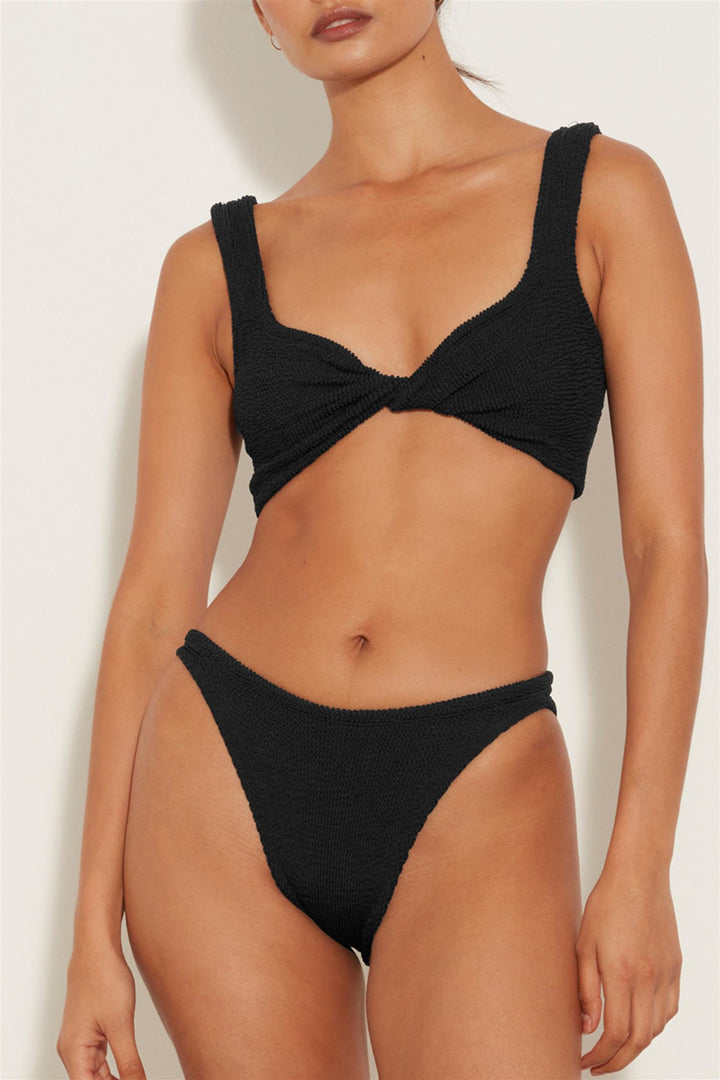 Juno Crinkle Bikini Black