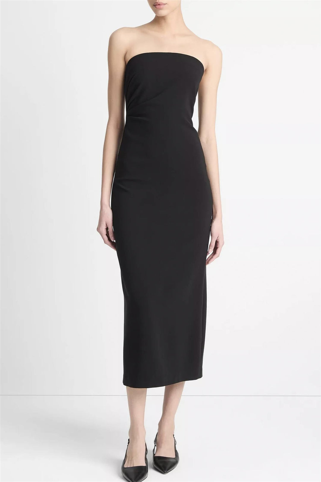 Strapless Draped Dress Black