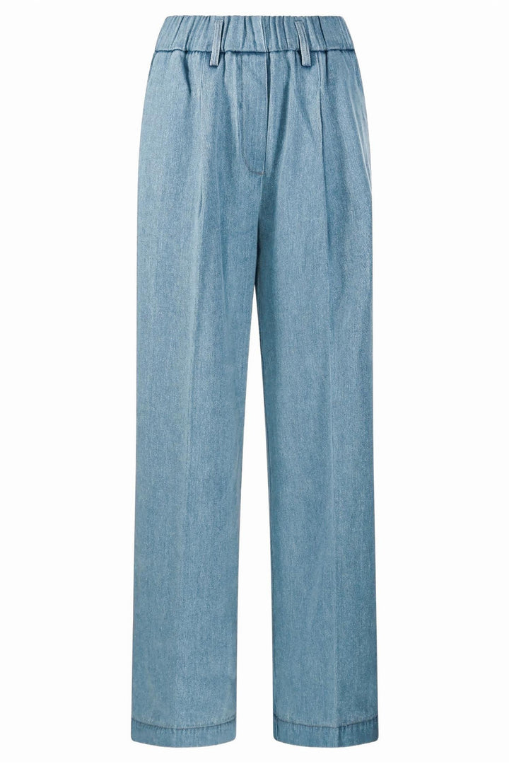 Cavalry Denim Elasticated Loose Pants Azure