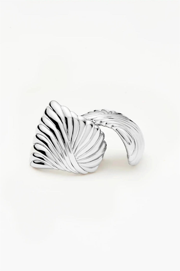 Ripple Oversized Stud Earring Silver