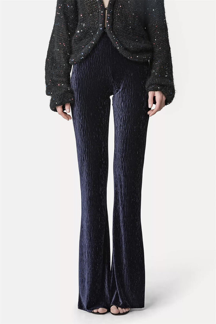 Crush Velvet Flared Pants Nightfall