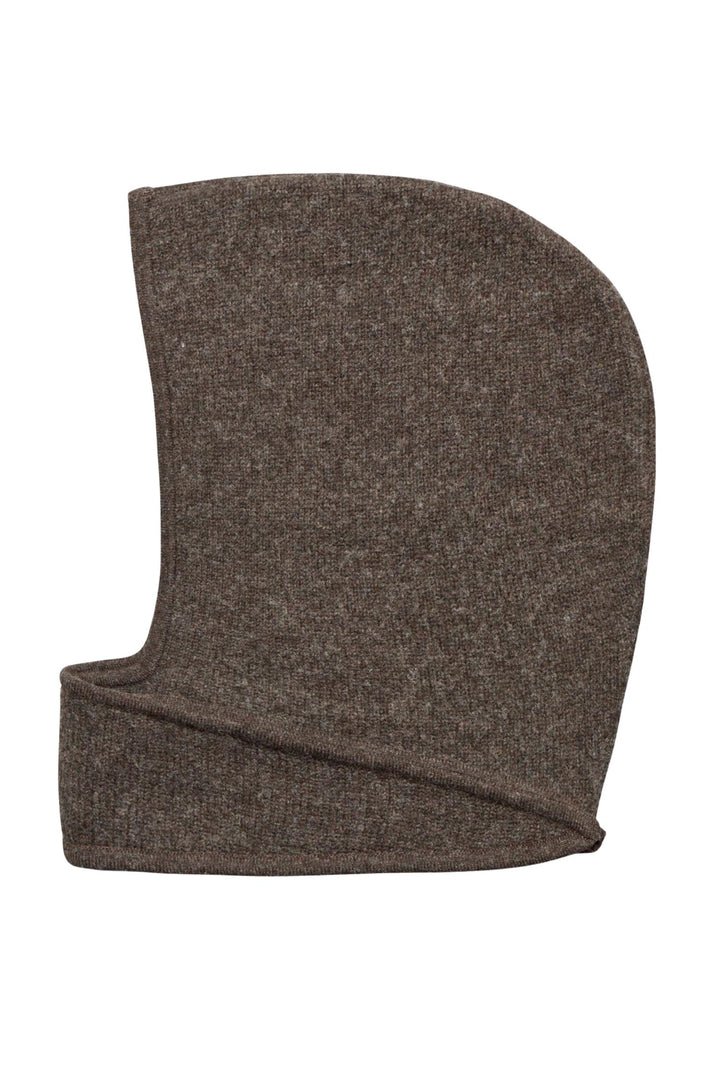 Tie Up Knitted Hood Coffee