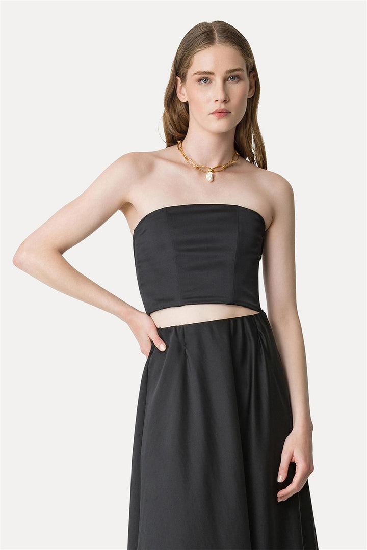Duchesse Bustier Top With Sash Black