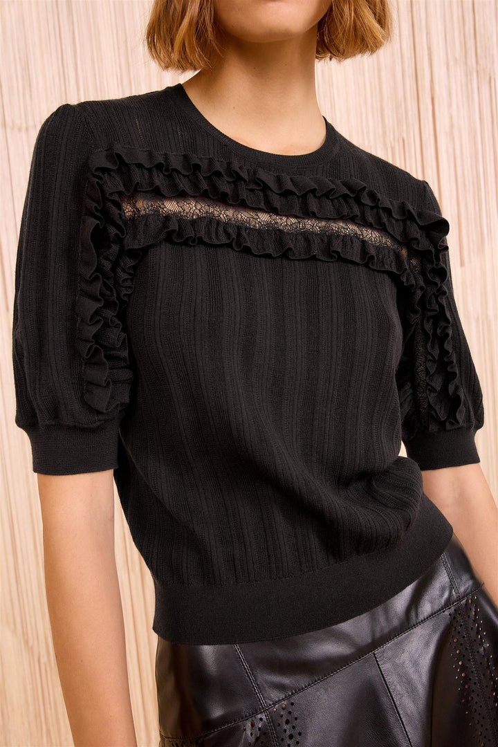 Salima Short Sleeve Knit Black