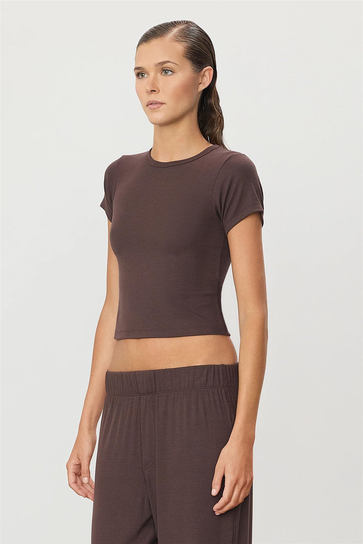 Butter Rib Short Sleeve Baby Tee Espresso