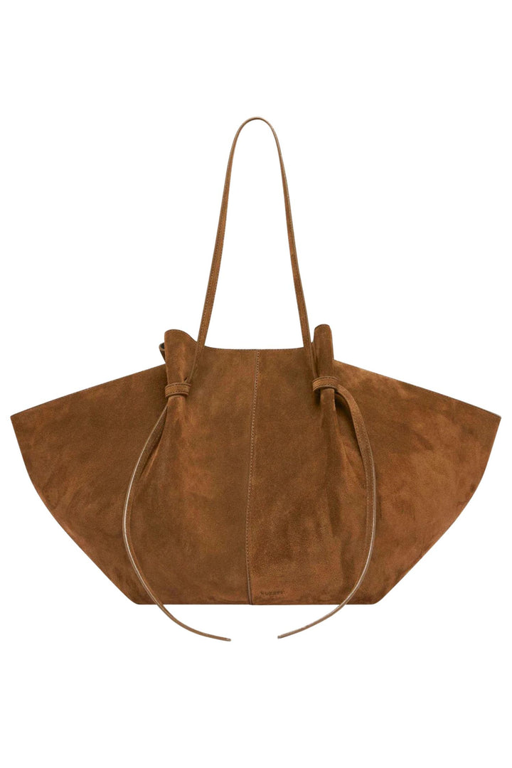 Large Mochi Suede Leather Cognac