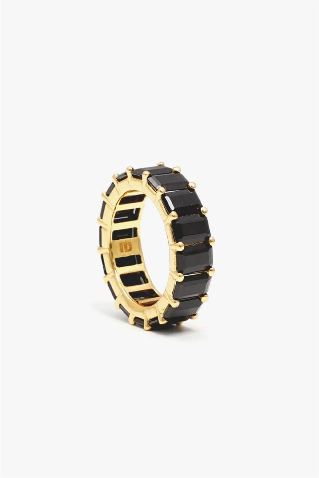 Chunky Colorful Ring Black Gold