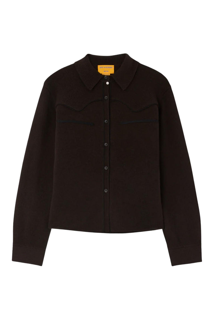 Cropped  Western Shirt Burnt Cocoa