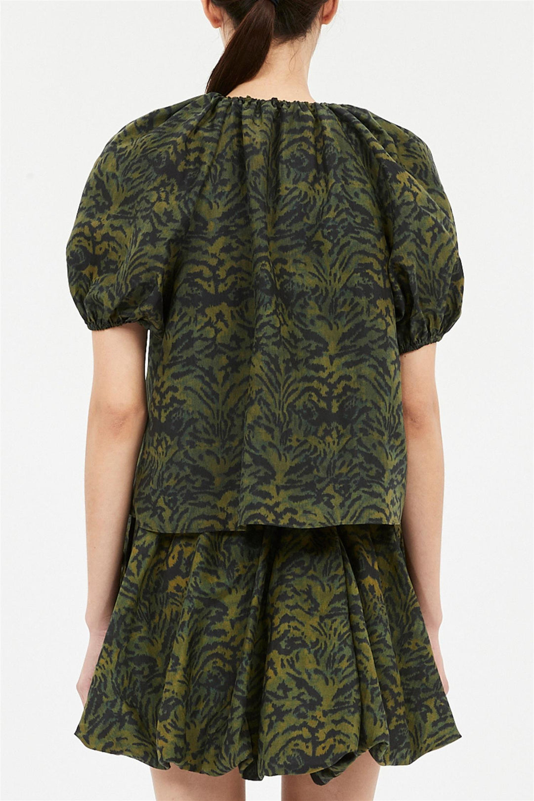 Talie Silk Short Sleeve Blouse Desert Jasper