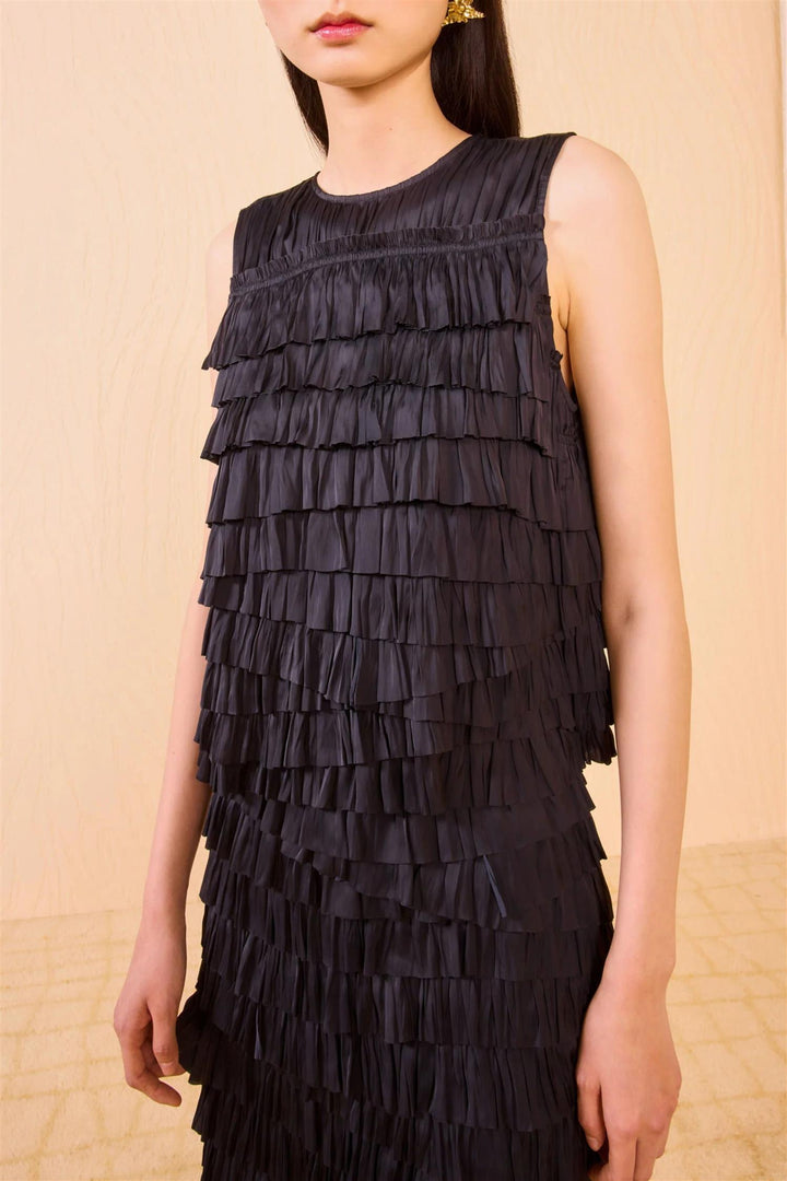 Quinn Layered Sleeveless Top Noir