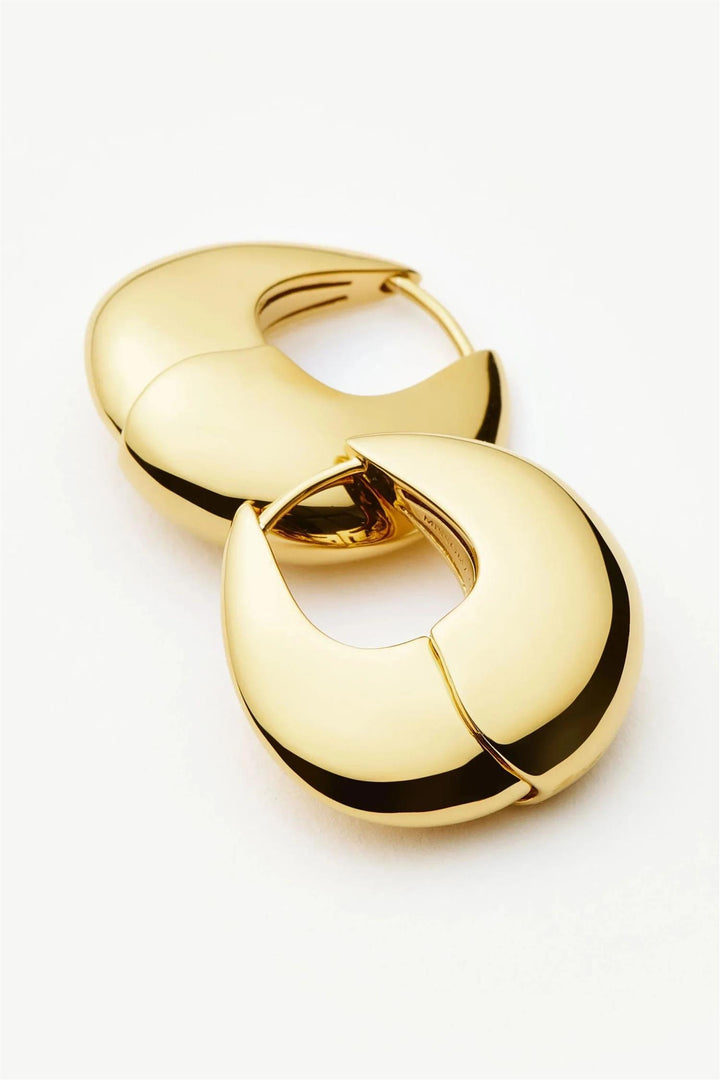 Sculptural Pebble Small Hoop Earrings Gold