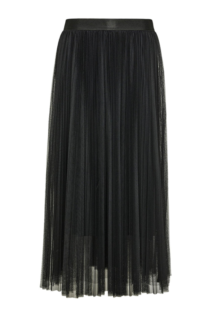 Tulle Plissé Skirt Nero