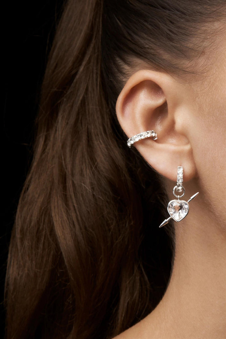 Rebel Love Earring Silver Clear Quartz