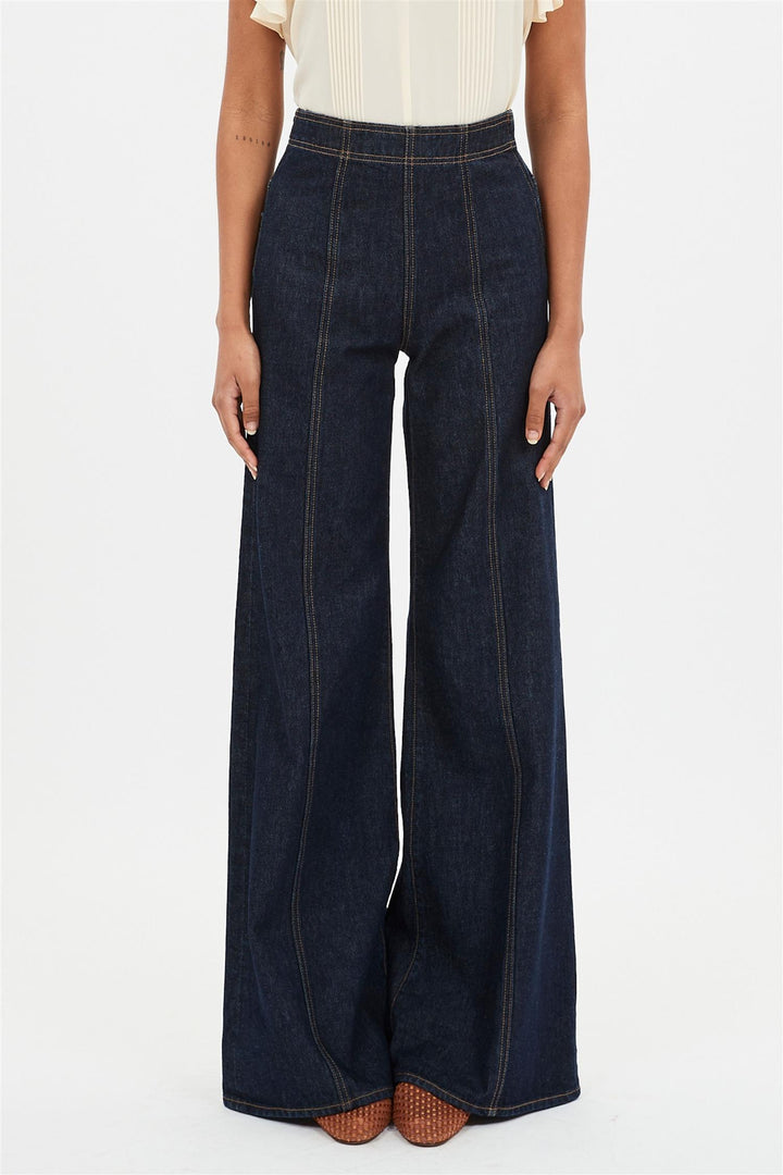 The Bianca Wide Leg Seamed Jean Tigris