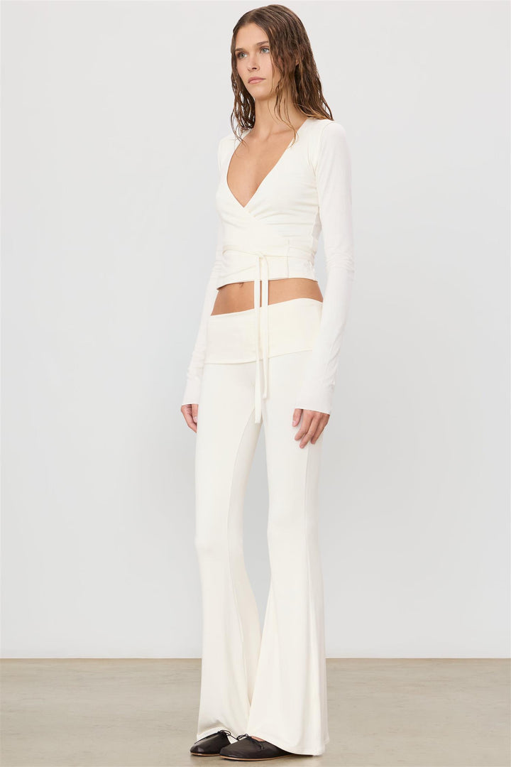 Foldover Flare Pant Ivory