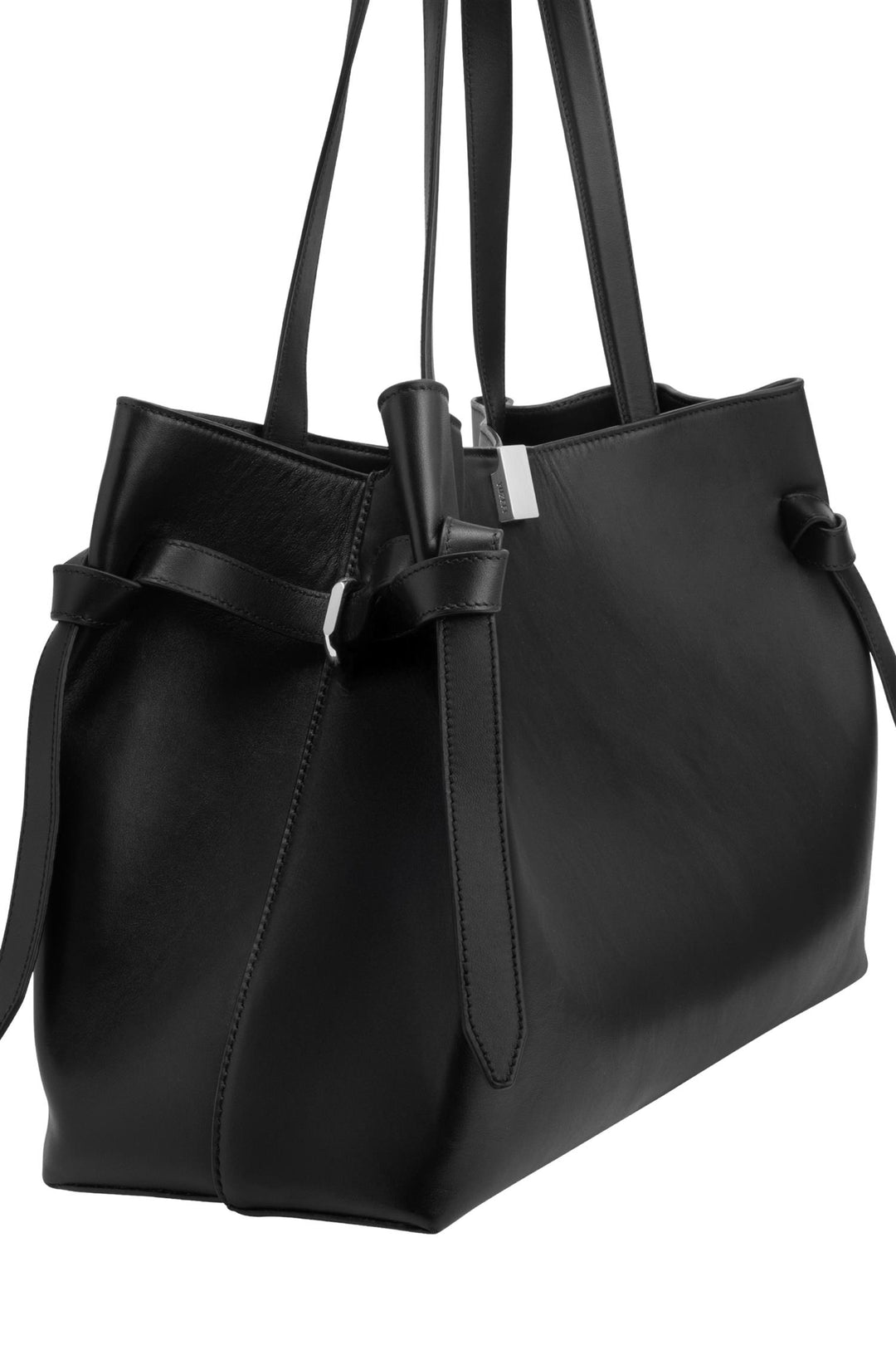 Gyoza Tote Smooth Leather Black