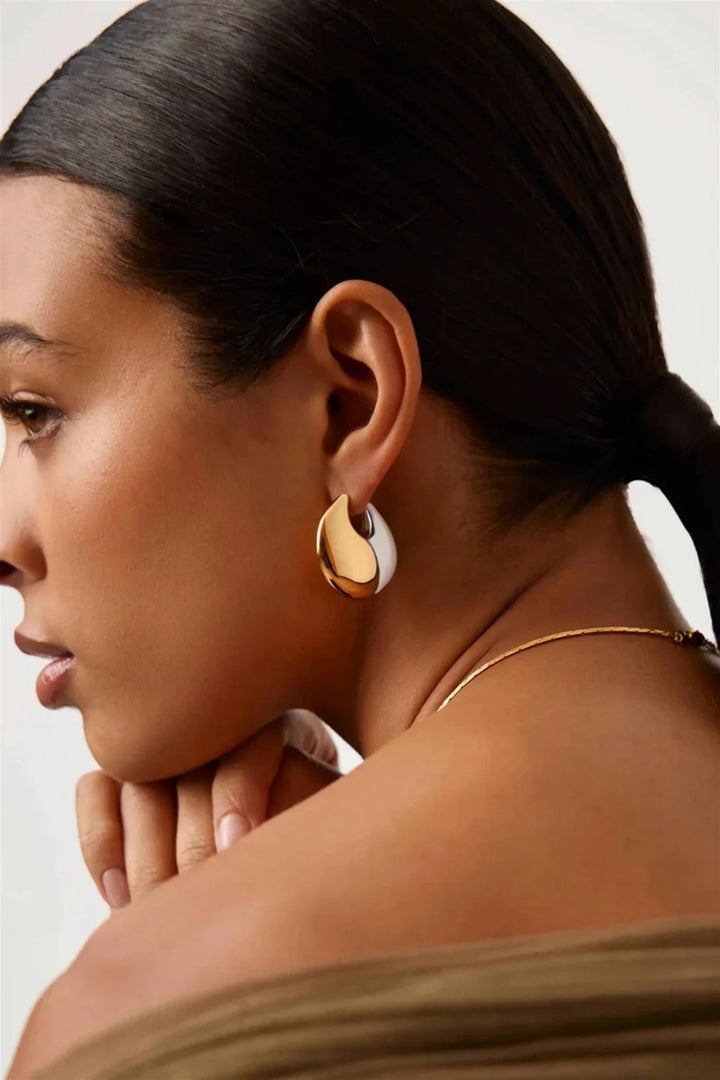 Sculptural Pebble Large Hoop Earrings