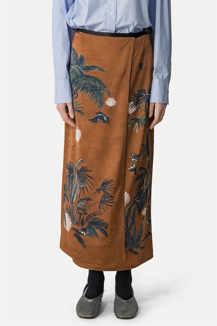 The Sacred Forest Satin Skirt Cacao