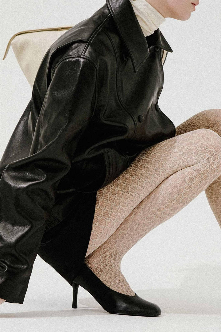 Laura Net Tights Oyster Grey