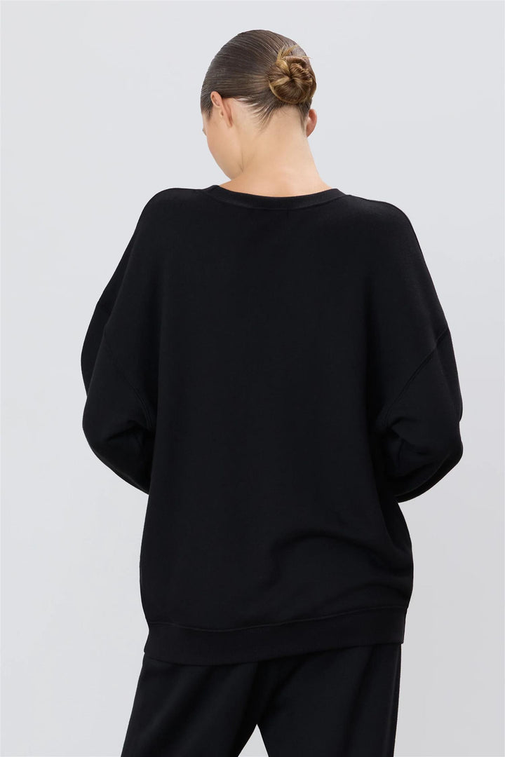 Oversized Crewneck Sweatshirt Black