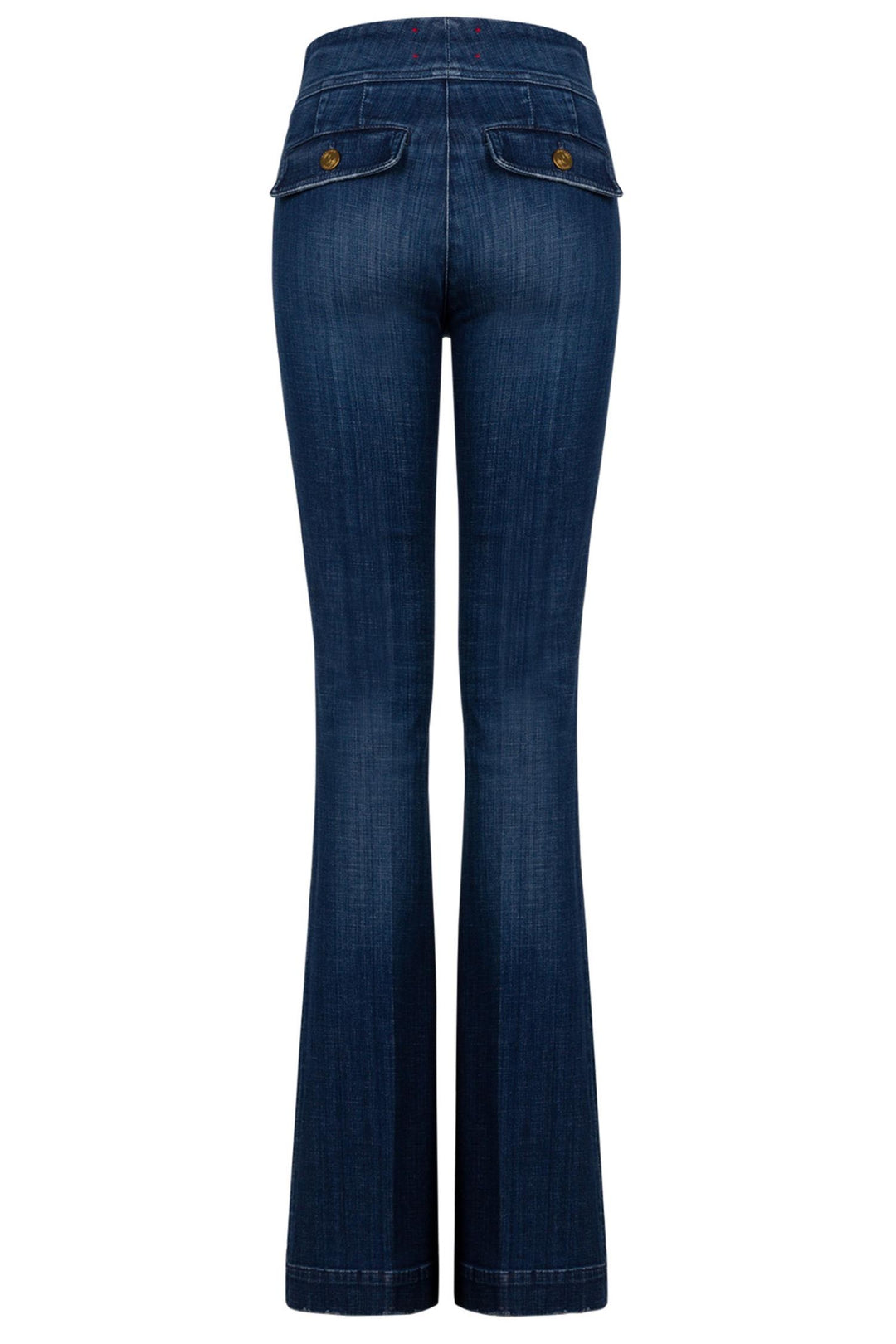 Anais Pocket Flared Jeans Dark Blue Denim