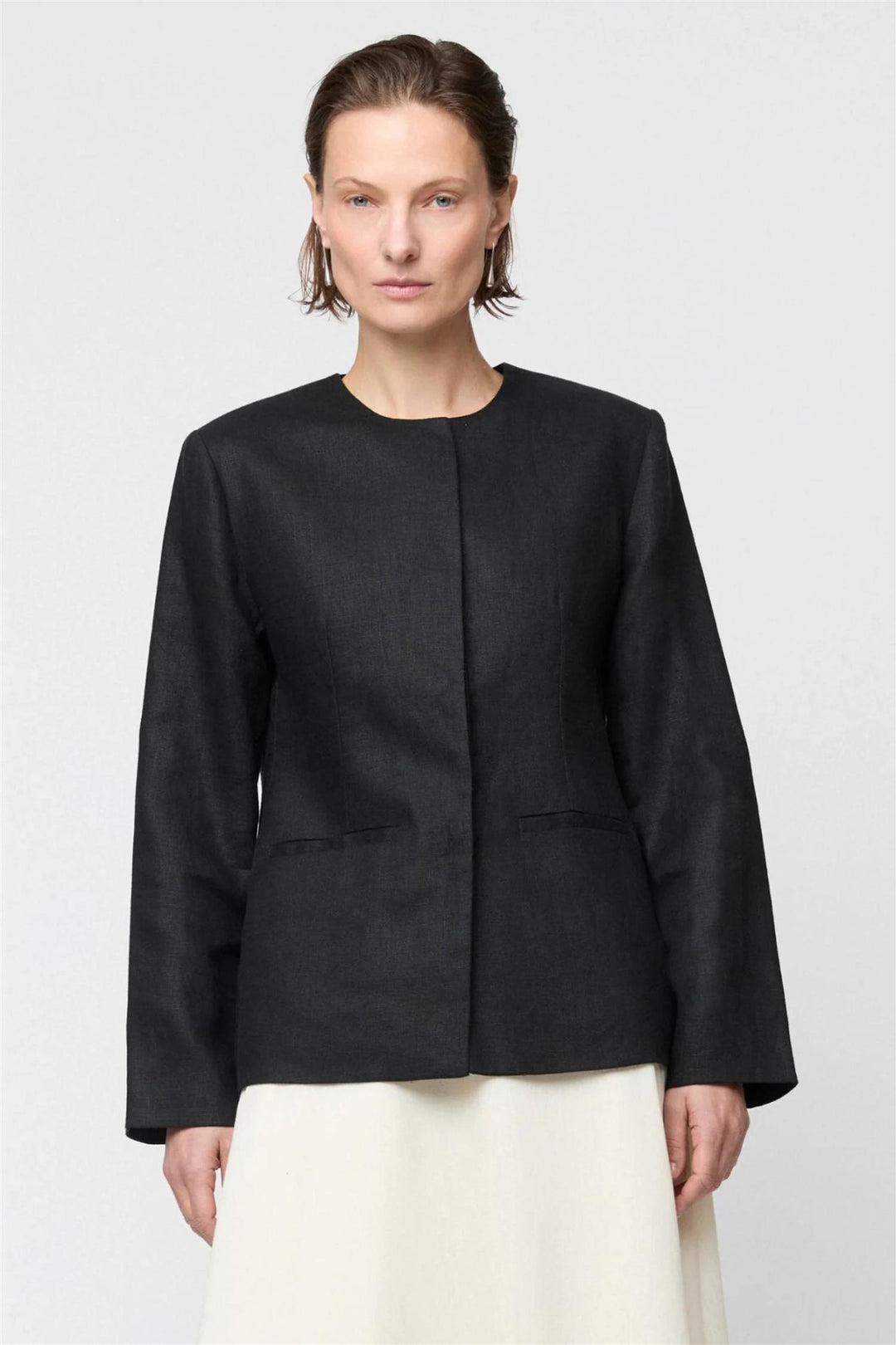 Linen Noir Blazer Jet Black