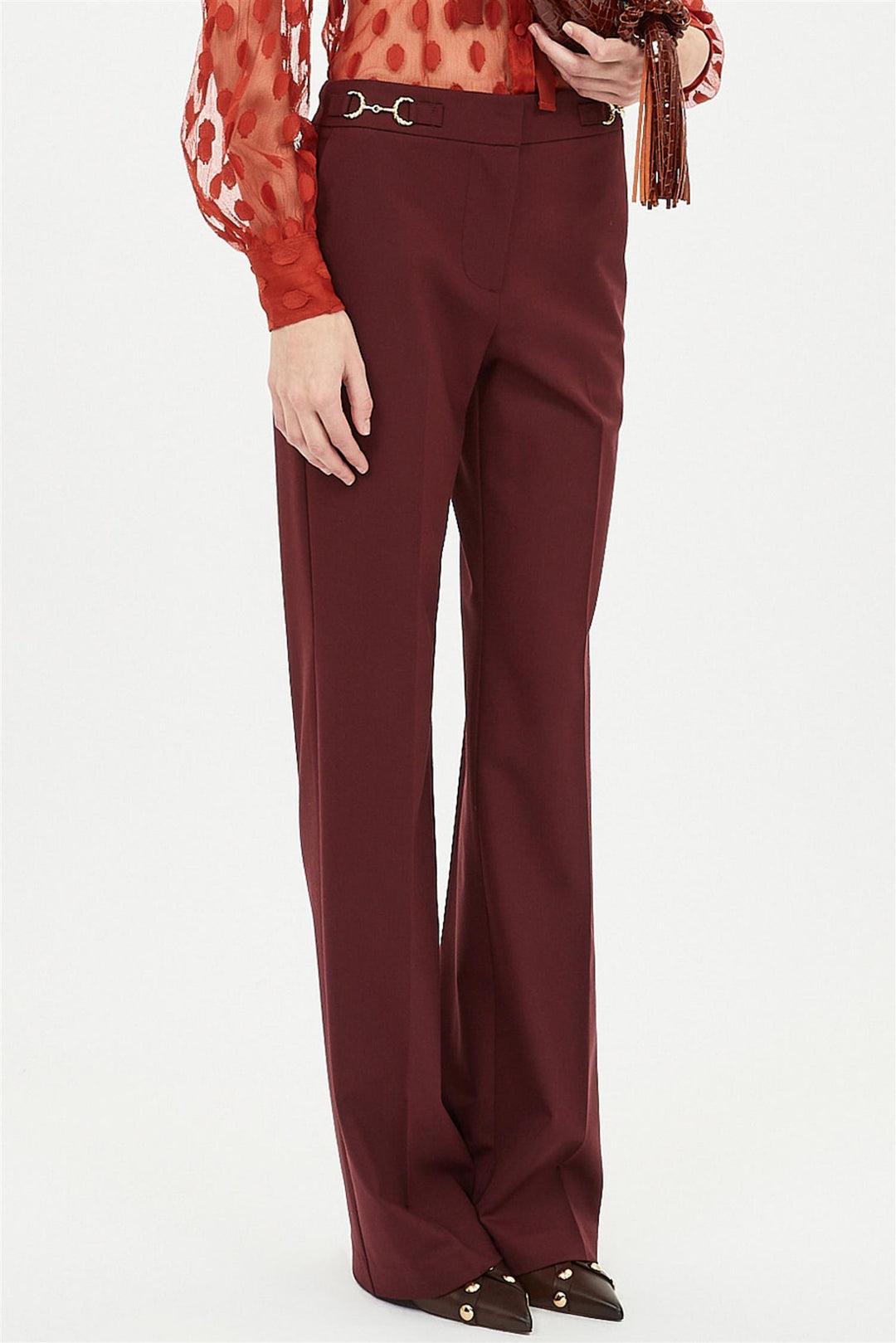Quartier Mid-Rise Pants Bordeaux
