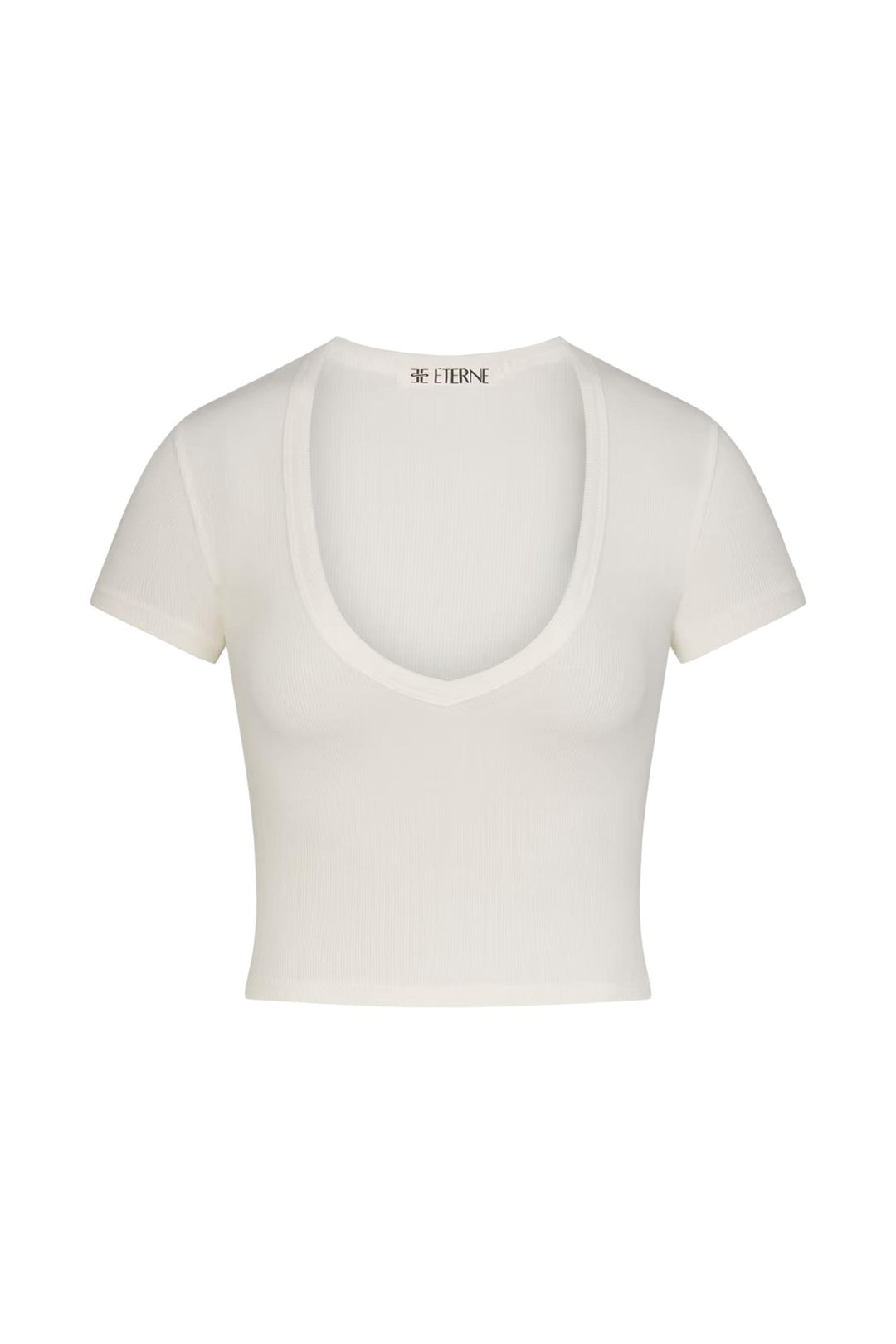 Short Sleeve V-neck Baby Tee Cream