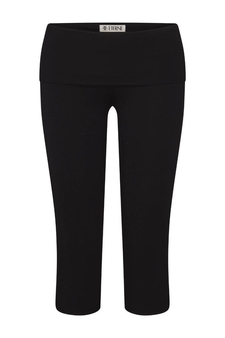 Foldover Capri Legging Black