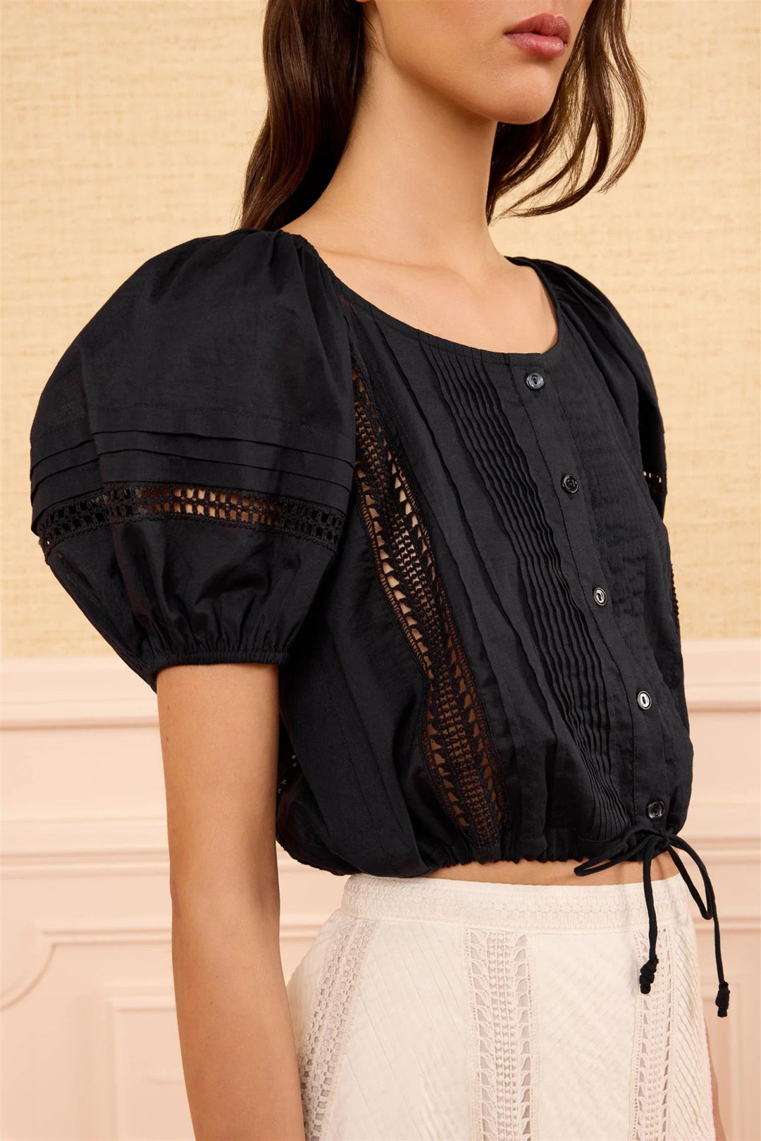 Clara Short Sleeve Top Noir