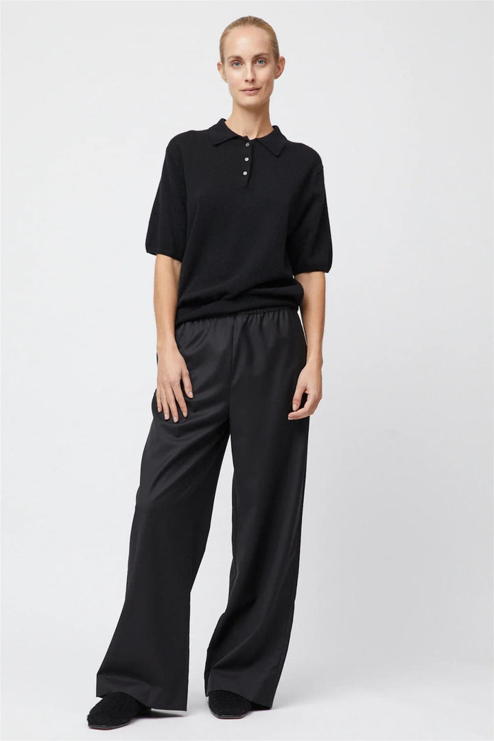 Estate Cashmere Pique Tee Jet Black