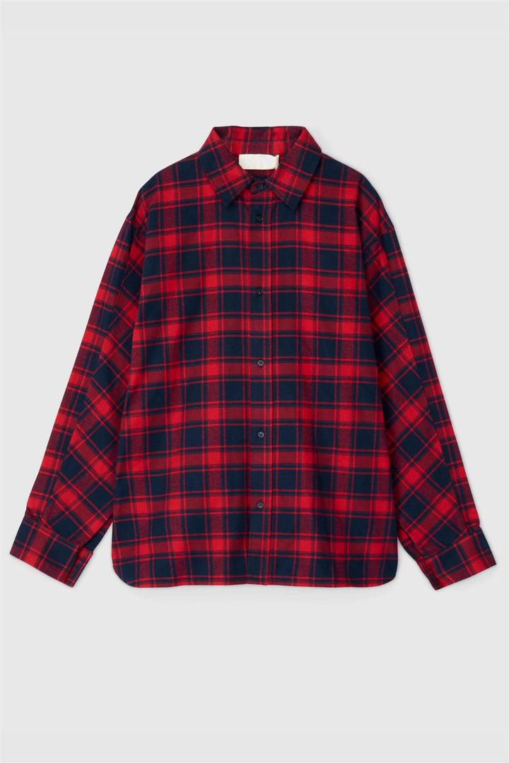 Coastal Shirt Red Navy Check Flannel