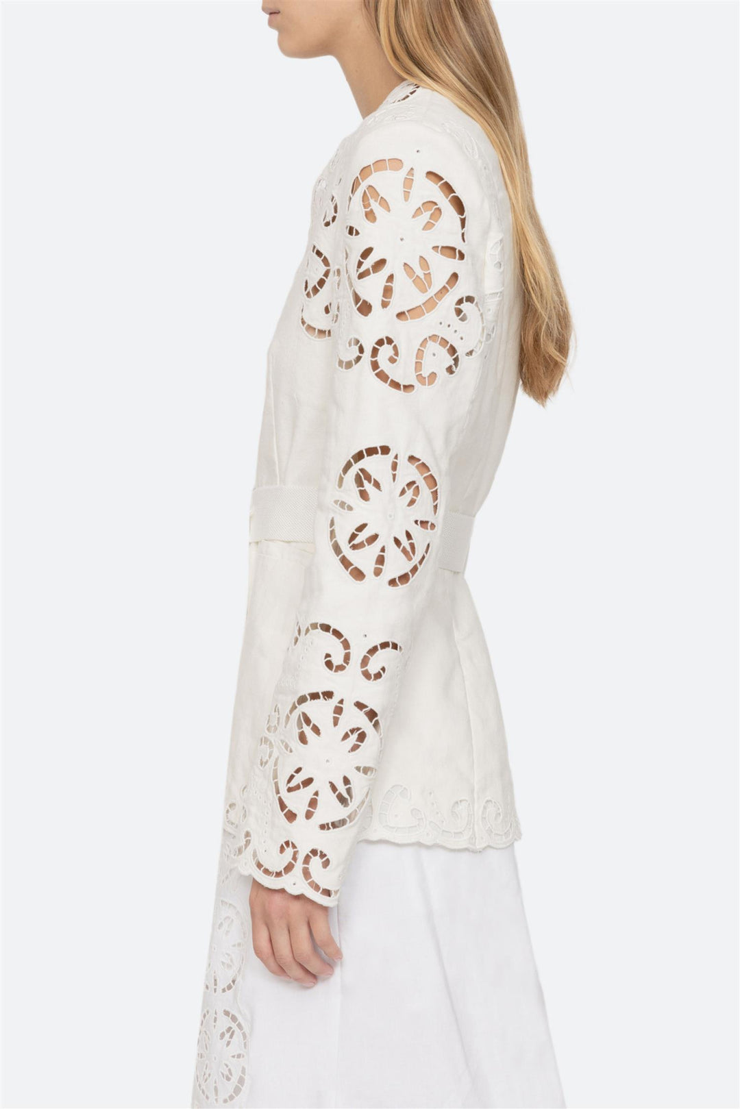 Dahlia Eyelet Blazer Pearl