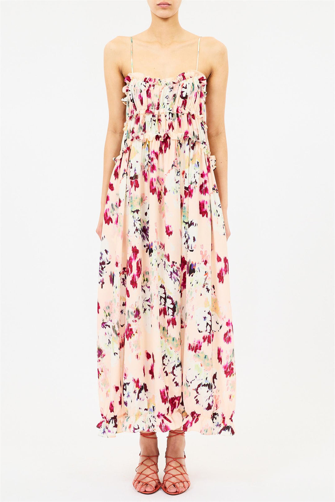Clove Cami Silk Dress Summer Garden