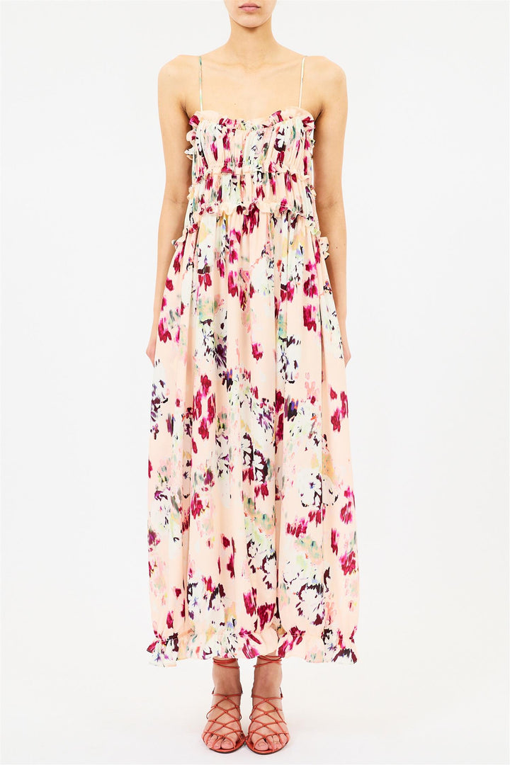 Clove Cami Silk Dress Summer Garden